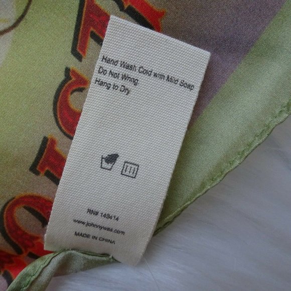 New JOHNNY WAS Crate Silk Tassel Scarf Green Multicolor Colorful Print Floral - Picture 10 of 13